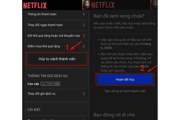 Hủy đăng ký Netflix miễn phí trên iOS bước 2