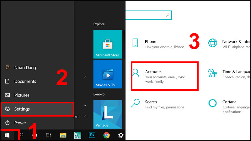 Đổi tên User Windows 10 qua tài khoản Microsoft&nbsp;