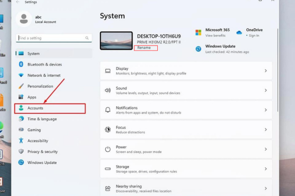 Đổi tên User Windows 11 qua Setting