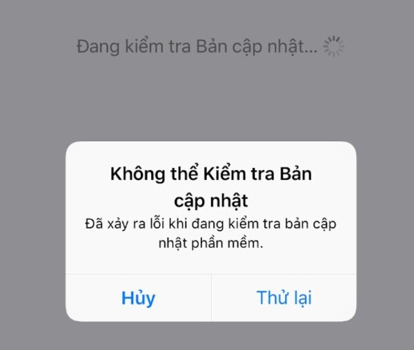 iPhone không kiểm tra được bản cập nhật