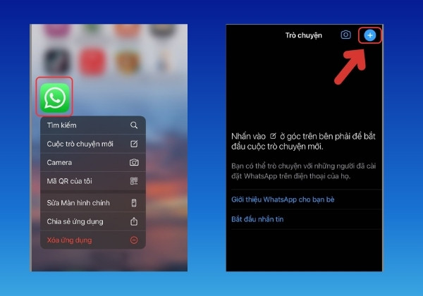 Kết bạn trên WhatsApp bằng danh bạ điện thoại iPhone bước 2