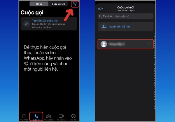 Kết bạn trên WhatsApp bằng danh bạ điện thoại iPhone bước 3