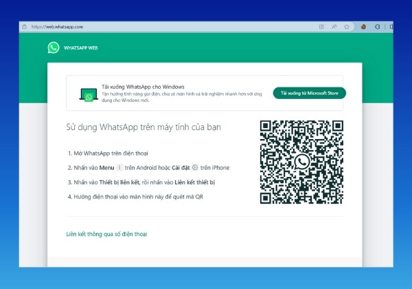 Kết nối với WhatsApp Web để kết bạn trên WhatsApp