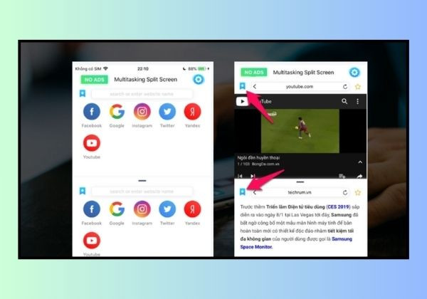 Multitasking Split Screen bước 2