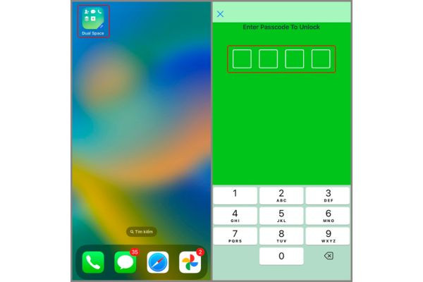 phần mềm nhân bản ứng dụng trên iPhone Dual Space bước 1