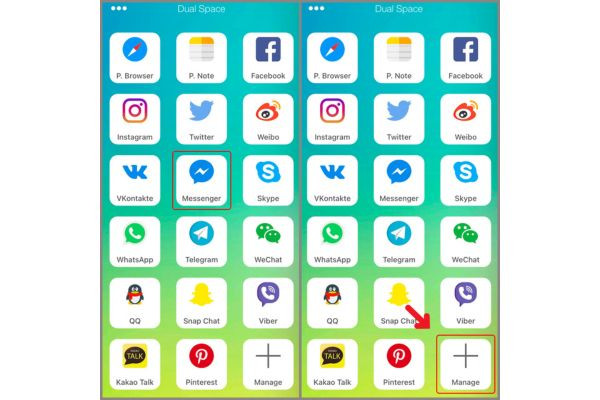 phần mềm nhân bản ứng dụng trên iPhone Dual Space bước 2