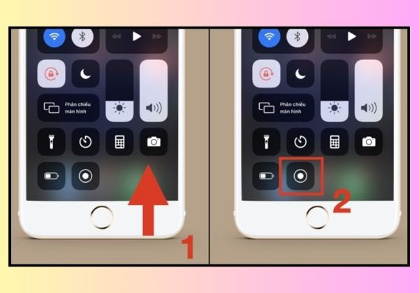 Cách quay màn hình trên iPhone với các máy có nút Home bước 1