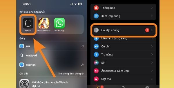 Reset Apple Watch bằng điện thoại bước 1
