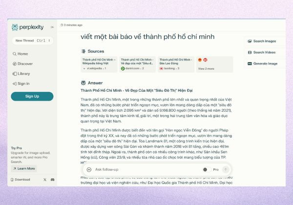 Sáng tạo nội dung không giới hạn từ Perplexity AI ảnh 1