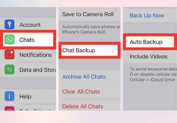 Sao lưu tin nhắn WhatsApp trên thiết bị di động bước 2 Sao lưu tin nhắn WhatsApp trên thiết bị di động bước 2