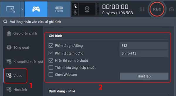 Sử dụng Bandicam bước 2.1