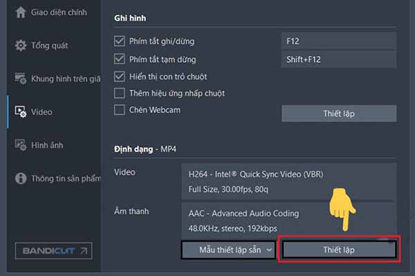 Sử dụng Bandicam bước 2.2