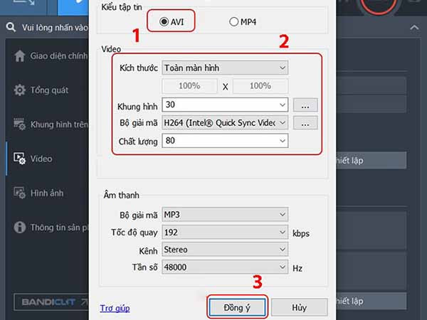 Sử dụng Bandicam bước 2.3