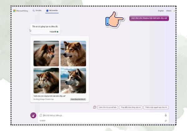 Cách dùng Bing Image Creator B4