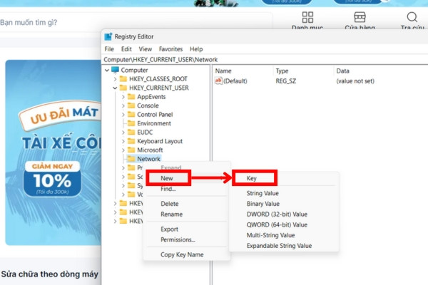 Sử dụng Registry Editor bước 4 Sử dụng Registry Editor bước 4