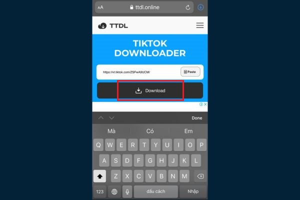 Sử dụng TikTok Downloader bước 3