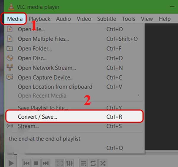 Sử dụng VLC Media Player bước 2