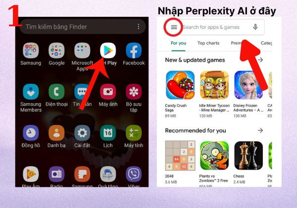 Tải Perplexity AI bằng điện thoại Android bước 1