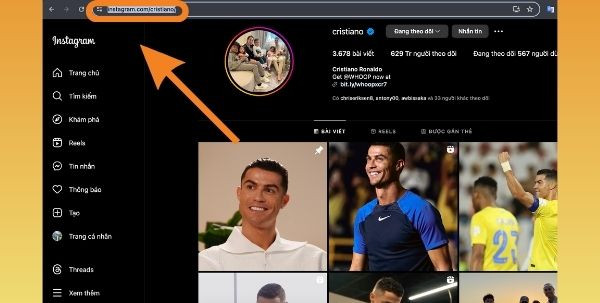 Tải Story Instagram trên máy tính bước 1