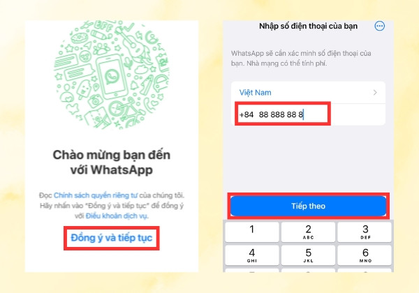 Tải Whatsapp Mobile bước 2 và bước 3