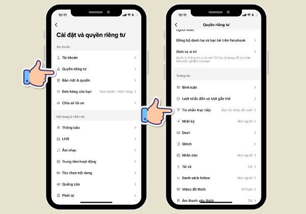 tắt đã đọc tin nhắn TikTok cực dễ bước 3