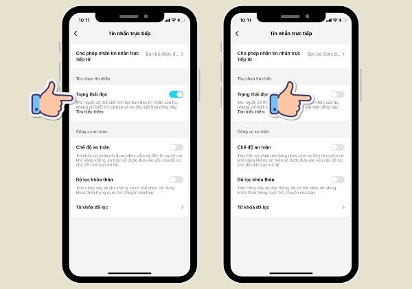 tắt đã đọc tin nhắn TikTok cực dễ bước 4