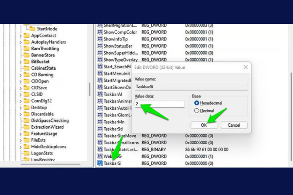 Thay đổi kích thước của thanh Taskbar B4