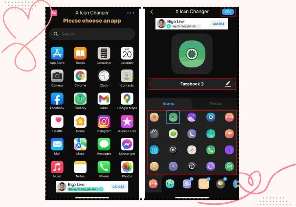 Thay đổi theme cho iPhone bằng ứng dụng X Icon Changer bước 2