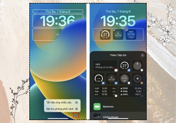 thay đổi theme iPhone tại màn hình khóa bước 3