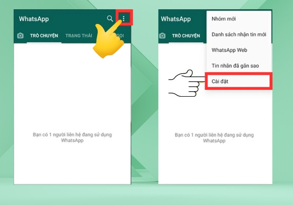 Thực hiện bảo mật tài khoản 2 lớp trên WhatsApp bước 1 Thực hiện bảo mật tài khoản 2 lớp trên WhatsApp bước 1