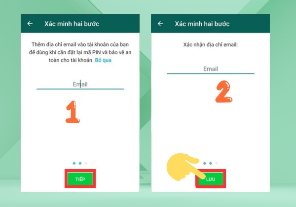 Thực hiện bảo mật tài khoản 2 lớp trên WhatsApp bước 5 Thực hiện bảo mật tài khoản 2 lớp trên WhatsApp bước 5