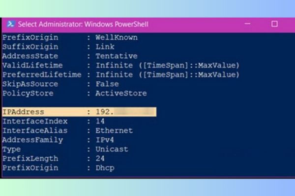 Tìm IP bằng Powershell bước 3