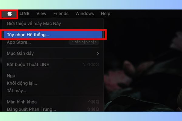 Tìm IP bằng tùy chọn Hệ thống bước 1