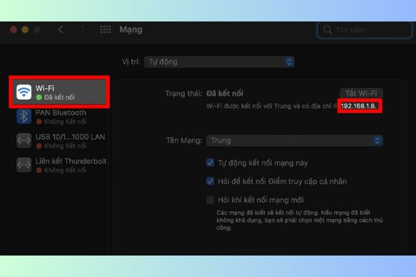 Tìm IP bằng tùy chọn Hệ thống bước 3