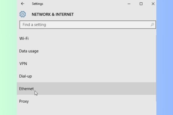 Tìm IP trong phần Network & Internet bước 1
