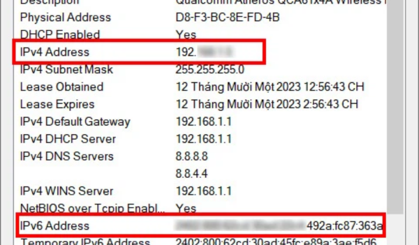 Xem địa chỉ IP trên Windows thông qua Control Panner bước 3-3