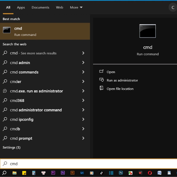 Xem địa chỉ IP trên Windows bằng lệnh Command Prompt bước 1-2