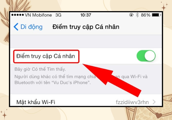 Cách bật điểm truy cập cá nhân trên iPhone bước 4 Cách bật điểm truy cập cá nhân trên iPhone bước 4
