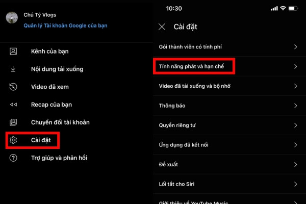cách bật/ tắt chế độ hạn chế trên Youtube Music như thế nào trên điện thoại bước 1 cách bật/ tắt chế độ hạn chế trên Youtube Music như thế nào trên điện thoại bước 1