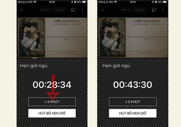 Cách bật tính năng hẹn giờ đi ngủ trên Youtube Music bước 4