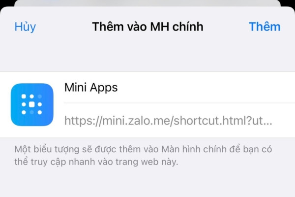 Cách cài đặt phím tắt Zalo trên iPhone truy cập nhanh bước 4