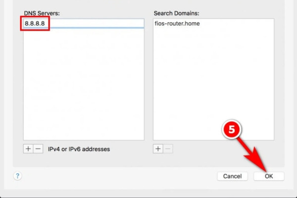 Cách đổi Google DNS Server an toàn hiệu quả trên MacOS bước 4