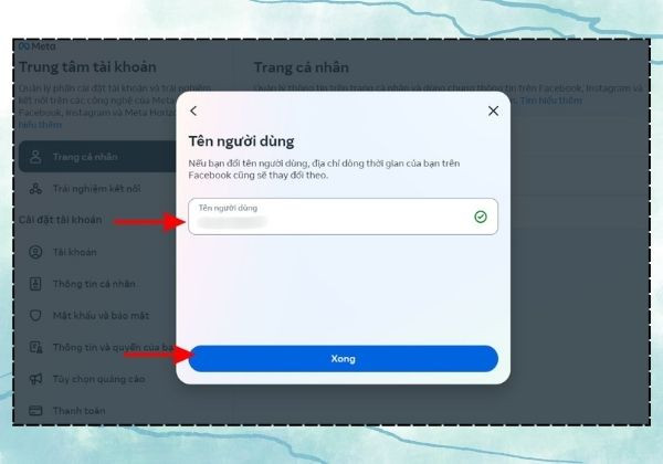 Cách đổi link Facebook cá nhân trên máy tính của bạn&nbsp;B4
