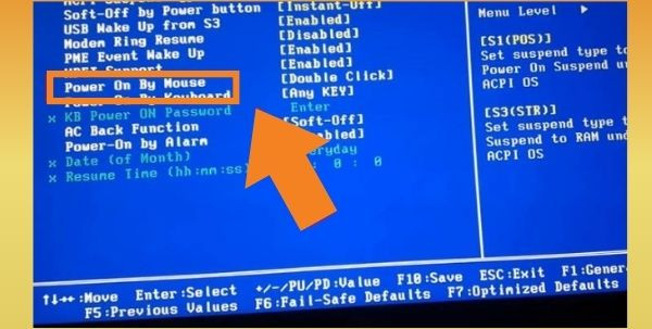 Cách mở Laptop Acer không cần nút nguồn bằng chuột bước 3