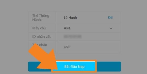 Cách nạp Genshin Impact bằng Website HoYoverse bước 2