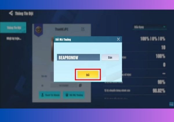 Cách nhập mã code trong game Be a Pro Football bước 4 Cách nhập mã code trong game Be a Pro Football bước 4