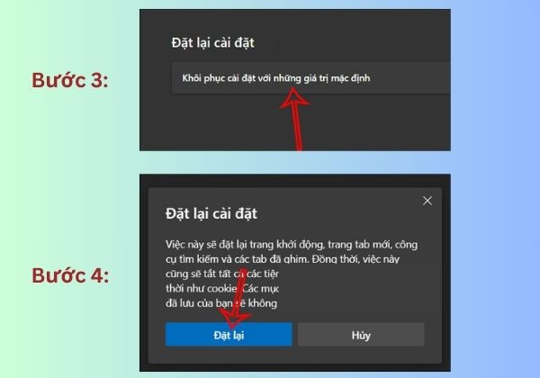 Cách reset trình duyệt Edge trong cài đặt bước 3 Cách reset trình duyệt Edge trong cài đặt bước 3