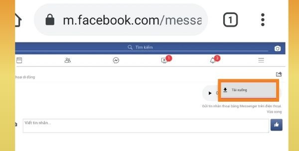 Cách tải đoạn ghi âm trên Messenger về điện thoại bước 3