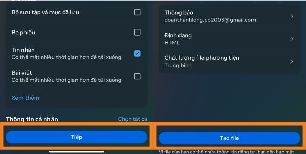 Cách tải đoạn hội thoại trên Messenger về điện thoại bước 3