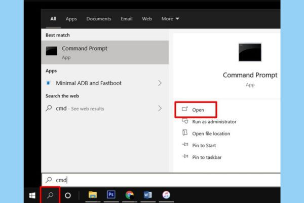 Cách tìm địa chỉ IP máy in bằng Command Prompt bước 1